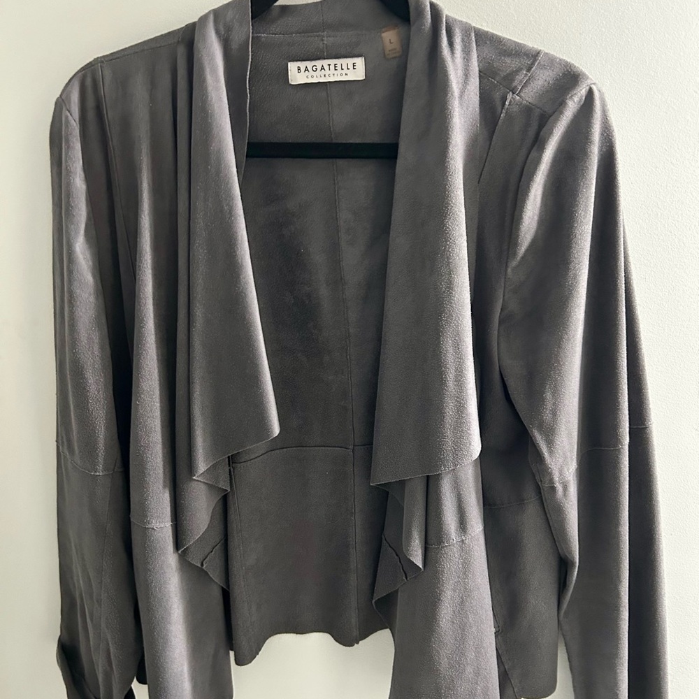 Bagatelle Women's Charcoal Open-Front Blazer